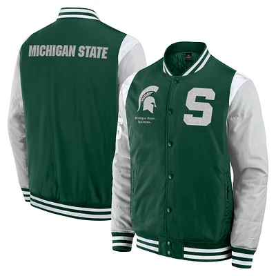 Veste à boutons-pression intégrale Elements Elite Michigan State Spartans Fanatics verte pour homme