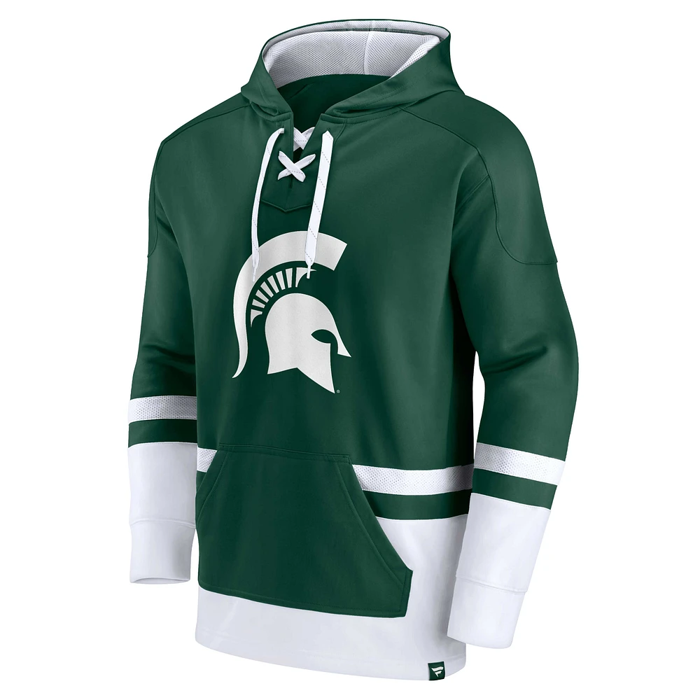 Men's Fanatics Green Michigan State Spartans First Battle Pullover Hoodie
