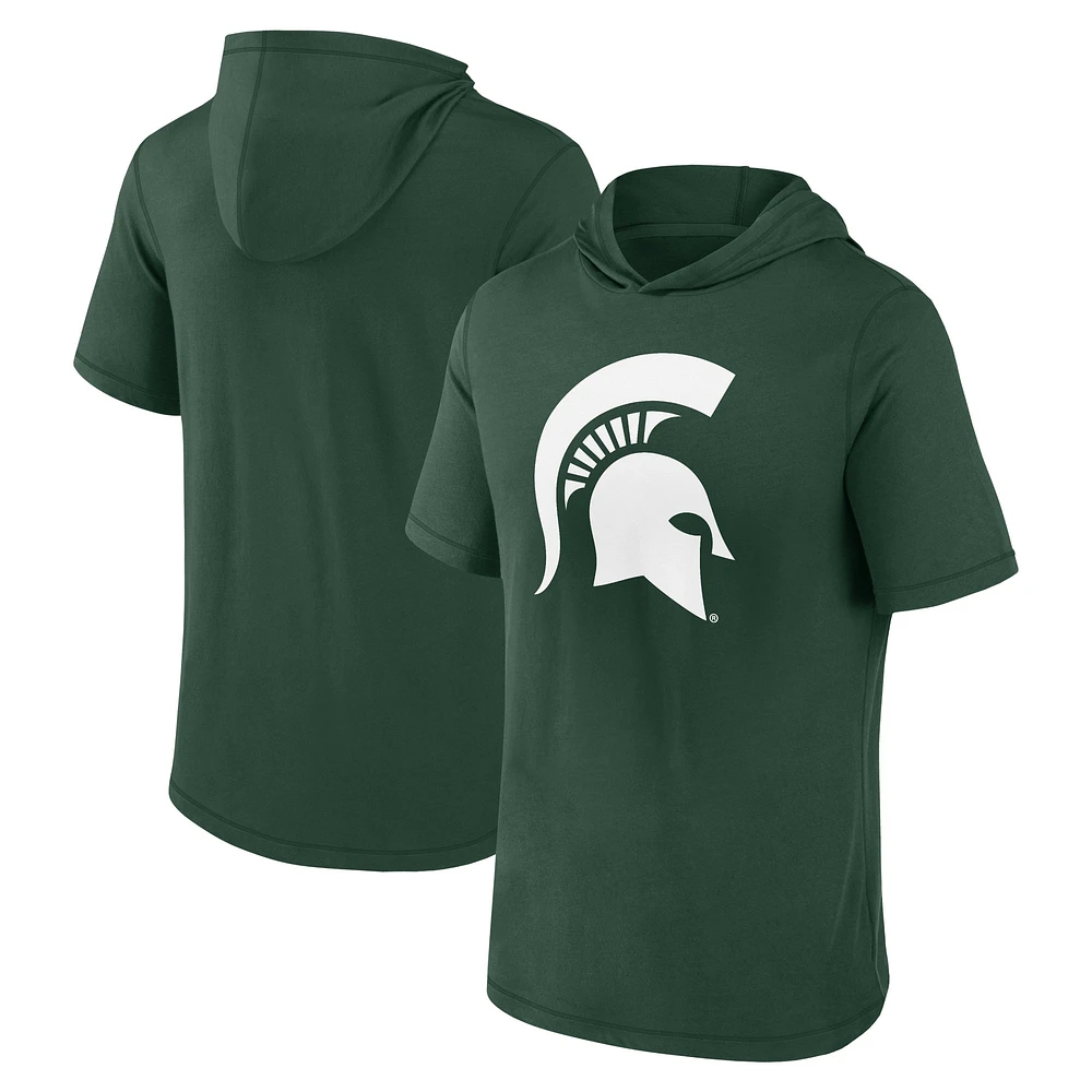 T-shirt à capuche avec logo principal des Michigan State Spartans Fanatics pour hommes, vert