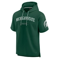 Sweat à capuche manches courtes Fanatics pour hommes, vert, Michigan State Spartans Ready