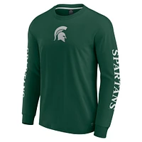 T-shirt à manches longues vert fanatiques pour hommes Michigan State Spartans Strive