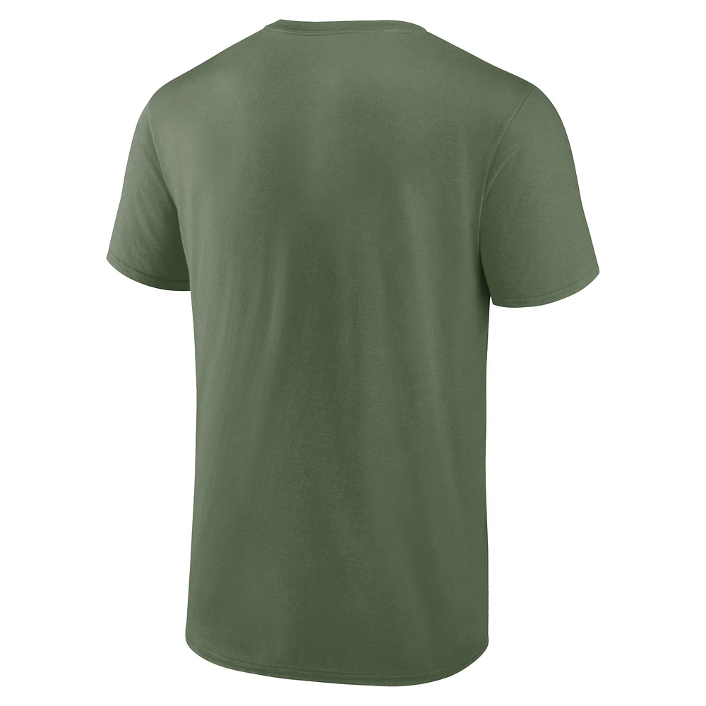 T-shirt d'appréciation militaire OHT Fanatics pour hommes, couleur olive, Michigan State Spartans