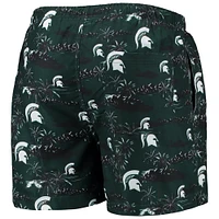 Maillot de bain vert FOCO Michigan State Spartans Island Palm pour hommes