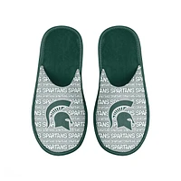 Pantoufles à glissière avec logo Scuff FOCO Michigan State Spartans pour hommes