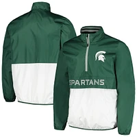 Haut à demi-zip G-III Sports by Carl Banks pour hommes, vert, Michigan State Spartans Cornerman