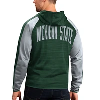 Sweat à capuche zippé intégral pour homme G-III Sports by Carl Banks Michigan State Spartans Neutral Zone Raglan