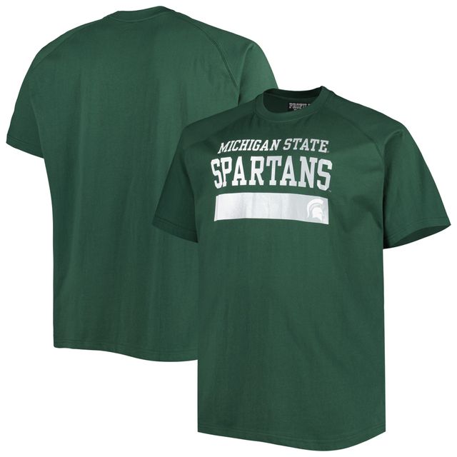 T-shirt raglan vert Michigan State Spartans Big & Tall pour homme