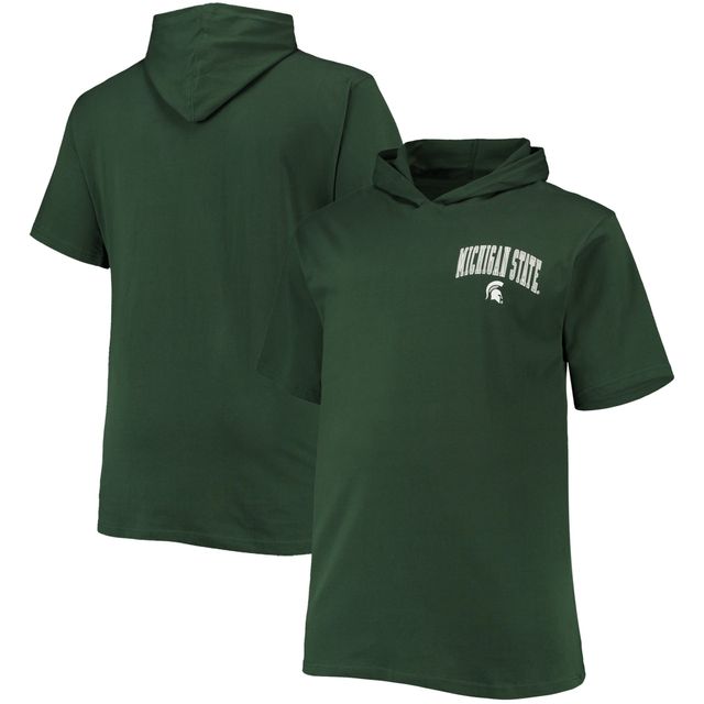 T-shirt vert à capuche pour hommes des Michigan State Spartans Big & Tall Team