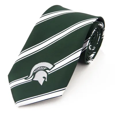 Michigan State Spartans Striped Woven Tie - Green