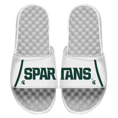 Michigan State Spartans ISlide Basketball Jersey Pack Slide Sandals - White