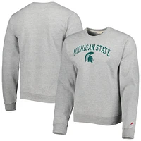 Hommes League Collegiate Wear Heather Grey Michigan State Spartans 1965 Arch Essential Sweatshirt épais