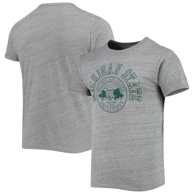 T-shirt tri-mélange gris chiné League Collegiate Wear pour hommes Michigan State Spartans Tide Seal Nuevo Victory Falls