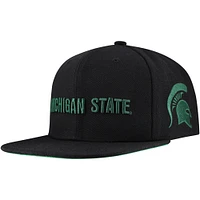 Casquette à visière noire Mitchell & Ness pour homme Michigan State Spartans Triple Play Snapback