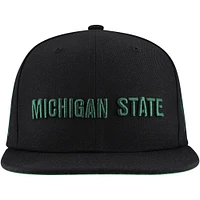 Casquette à visière noire Mitchell & Ness pour homme Michigan State Spartans Triple Play Snapback