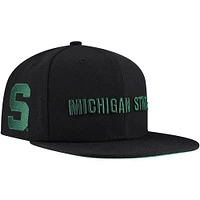 Casquette à visière noire Mitchell & Ness pour homme Michigan State Spartans Triple Play Snapback