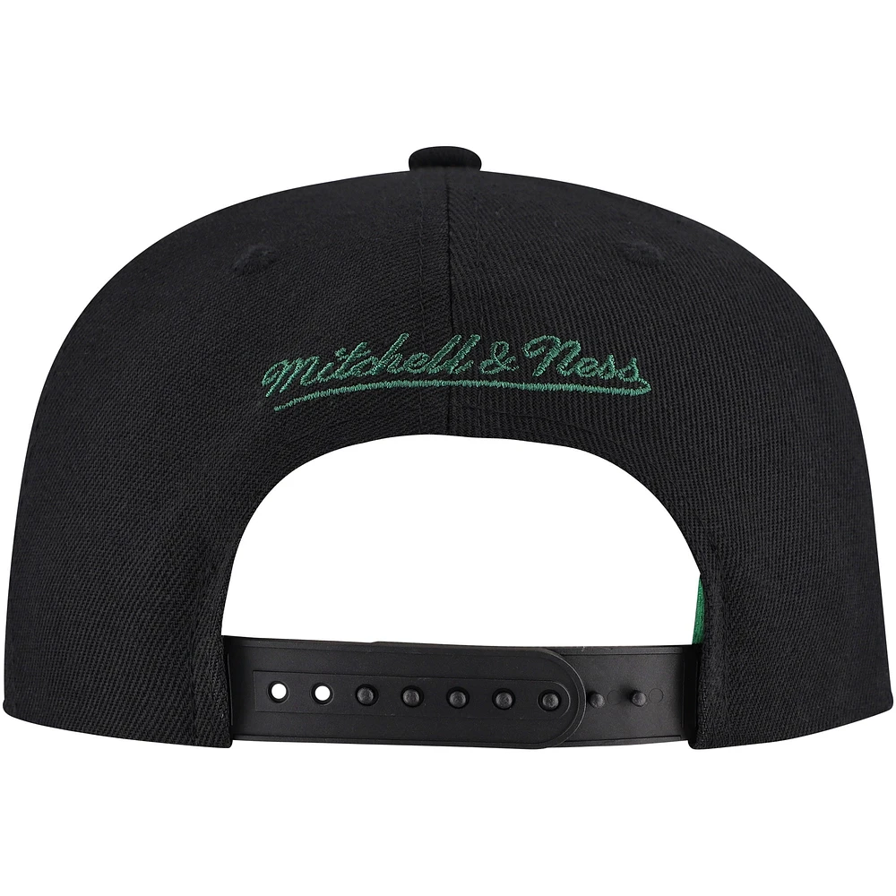 Casquette à visière noire Mitchell & Ness pour homme Michigan State Spartans Triple Play Snapback