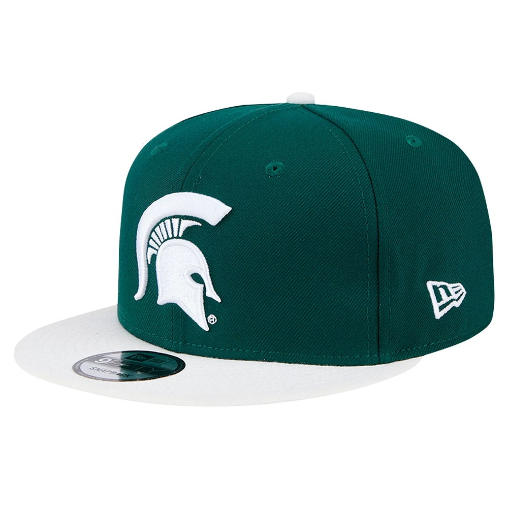 Men's New Era Forest Green Michigan State Spartans Two-Tone 9FIFTY Snapback Hat