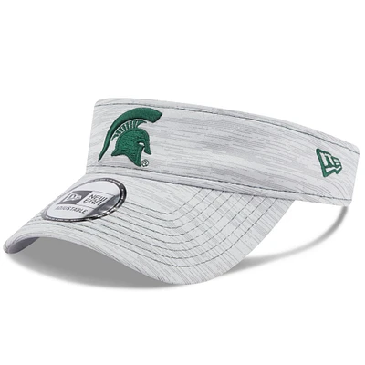 Visière réglable avec logo Michigan State Spartans New Era pour homme, grise