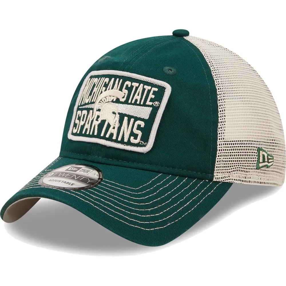 Men's New Era Green Michigan State Spartans Rustic Trucker 9TWENTY Snapback  Hat