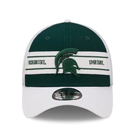 Men's New Era Green/White Michigan State Spartans Banded 39THIRTY Flex Hat