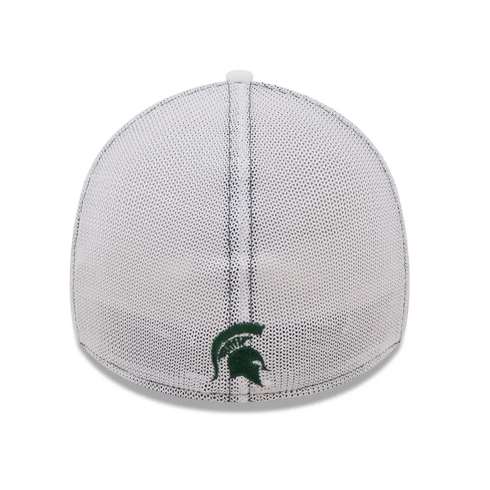 Men's New Era Green/White Michigan State Spartans Banded 39THIRTY Flex Hat