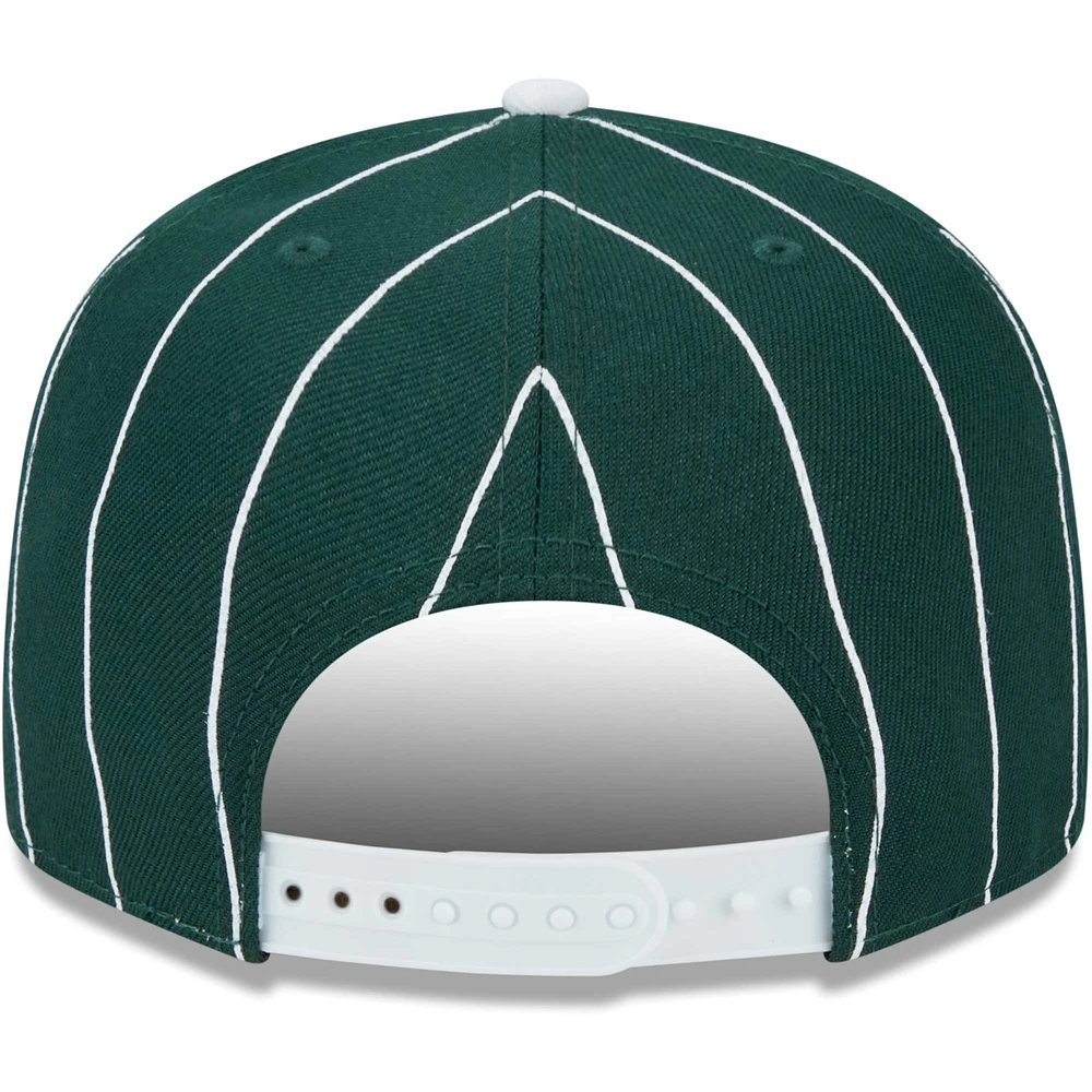 Men's New Era Green/White Michigan State Spartans Vintage 9FIFTY Snapback Hat