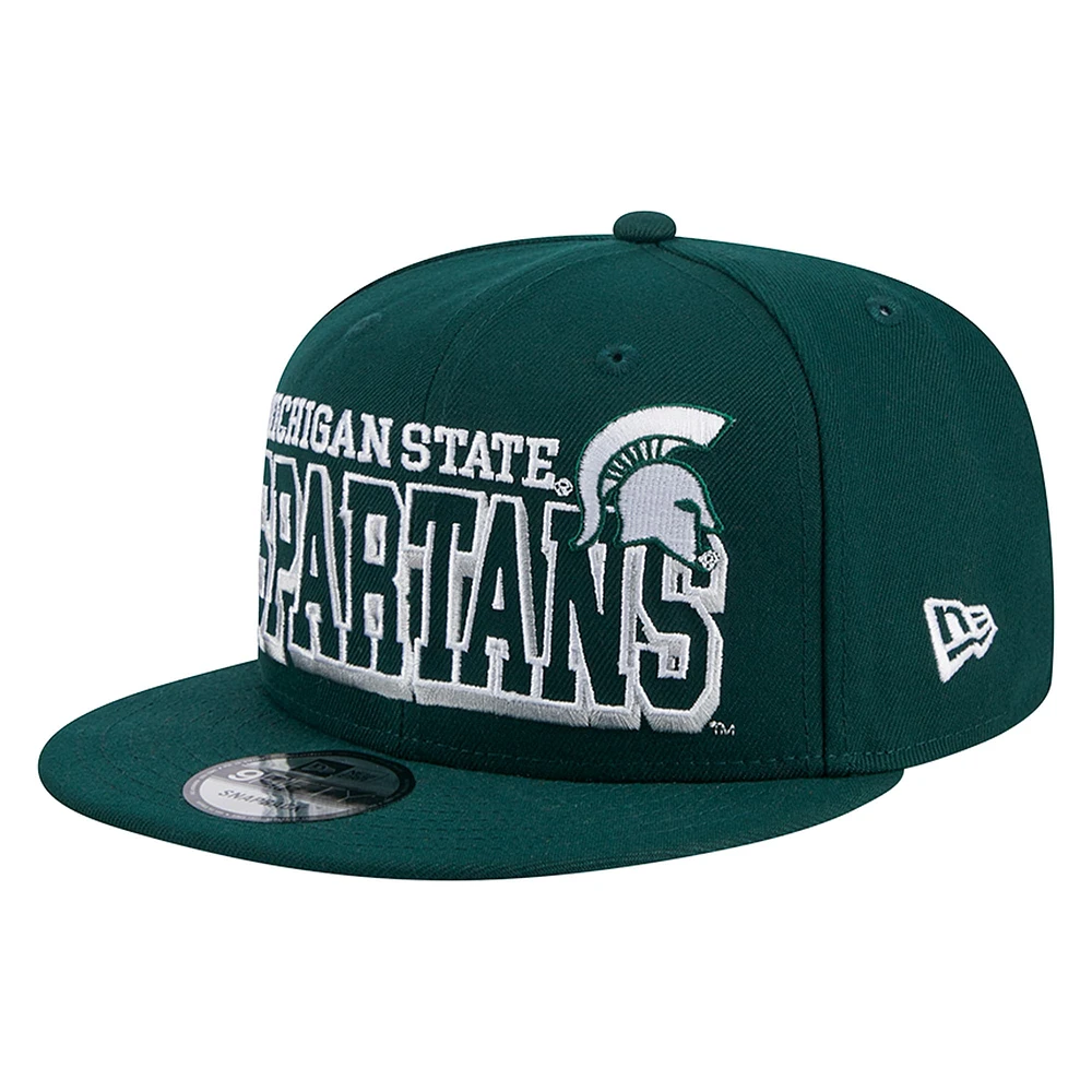 Men's New Era Green Michigan State Spartans Game Day 9FIFTY Snapback Hat