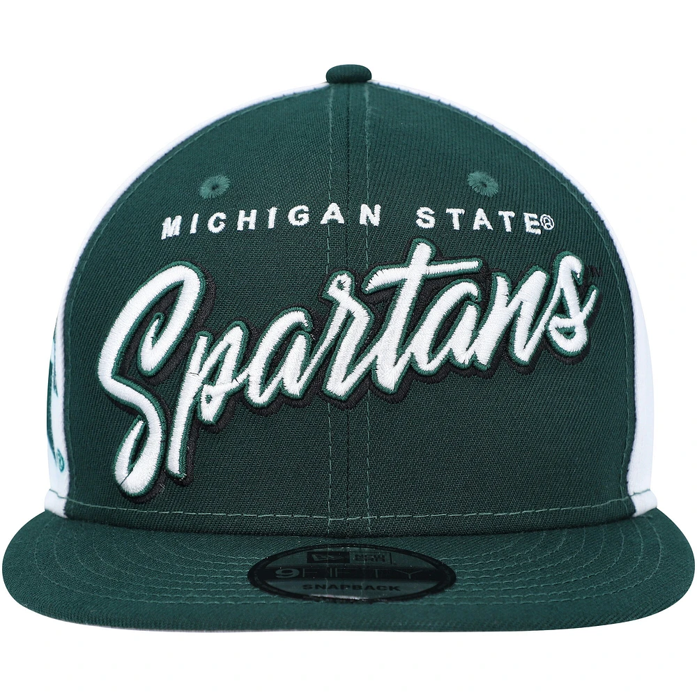 Casquette Snapback Outright 9FIFTY des Spartans de l'État du Michigan New Era verte pour homme