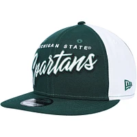 Casquette Snapback Outright 9FIFTY des Spartans de l'État du Michigan New Era verte pour homme