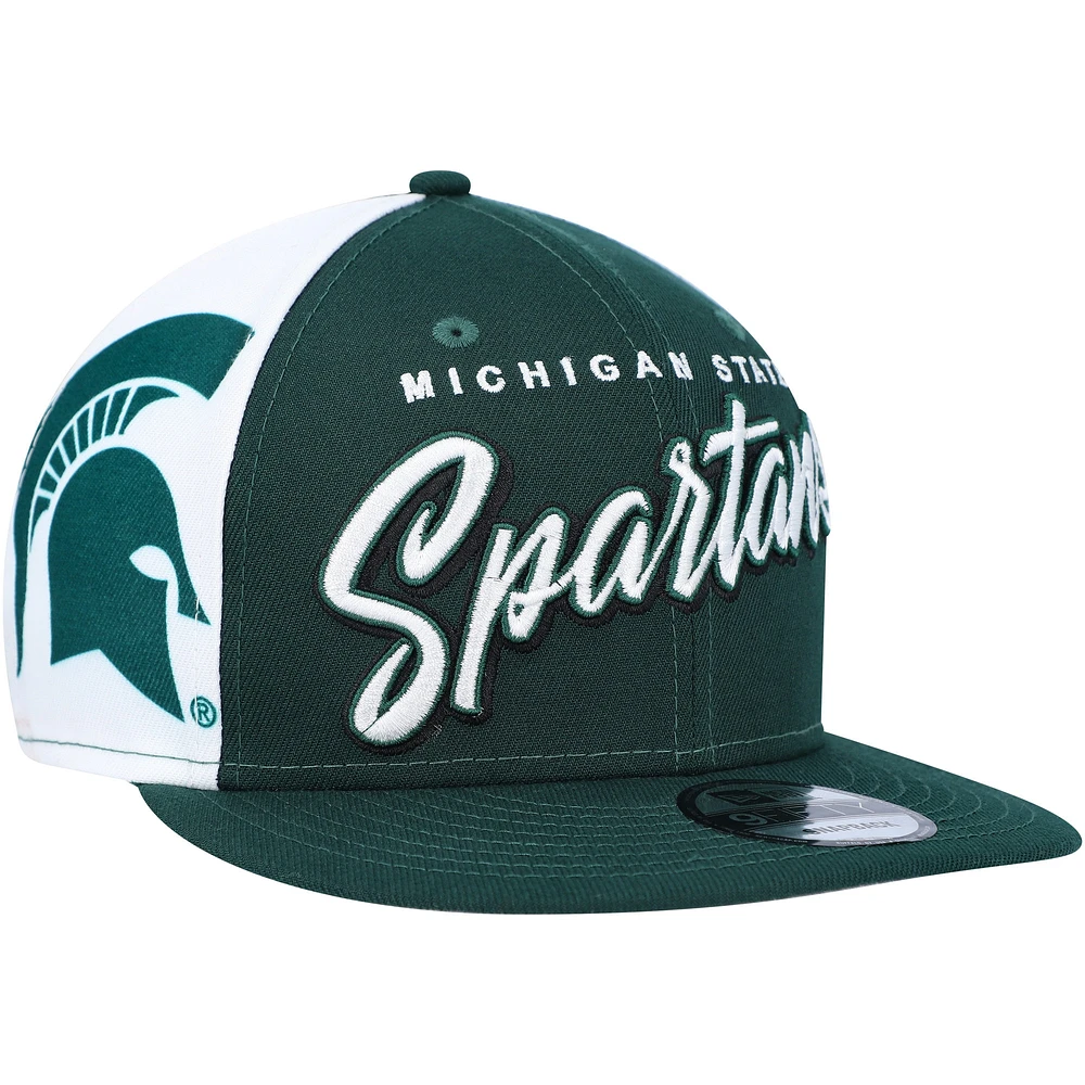 Casquette Snapback Outright 9FIFTY des Spartans de l'État du Michigan New Era verte pour homme