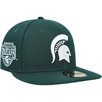 Casquette ajustée 59FIFTY verte avec écusson Michigan State Spartans New Era pour homme