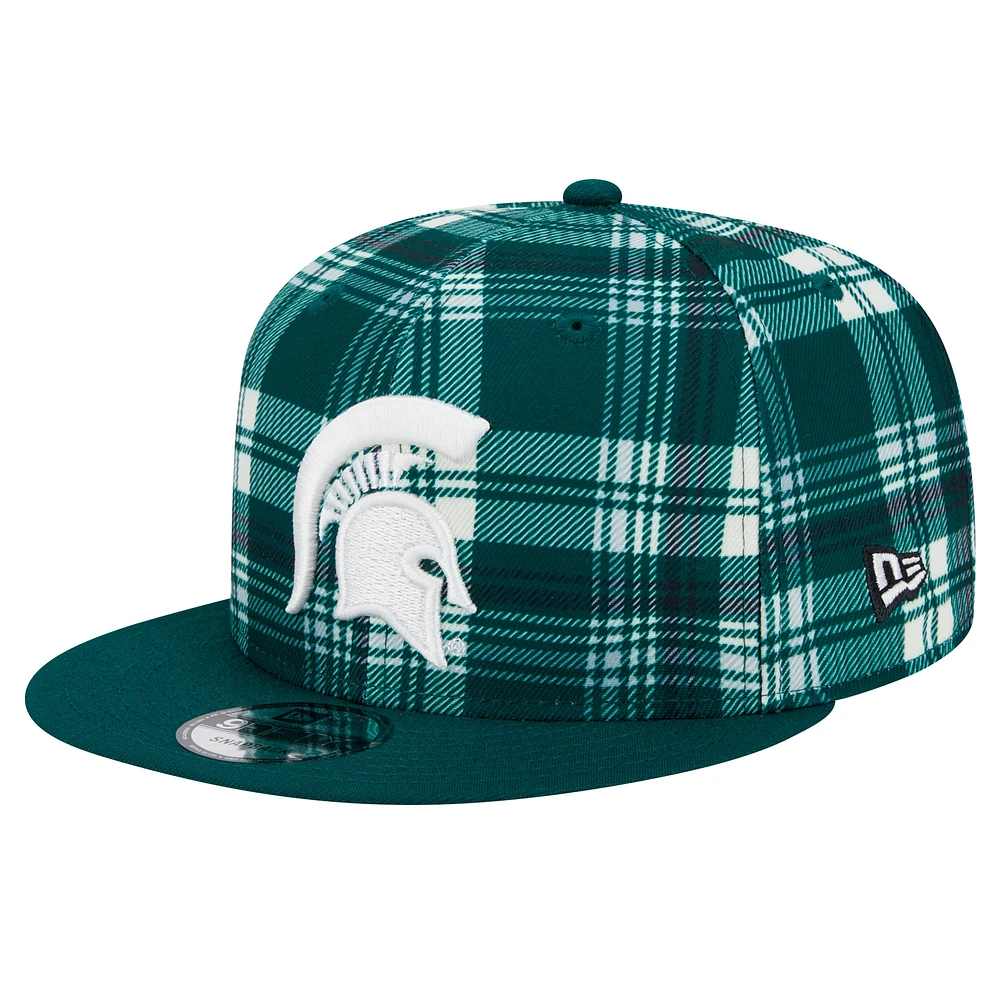 Casquette à visière plate 9FIFTY verte Michigan State Spartans de New Era pour homme