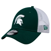 Casquette ajustable verte Michigan State Spartans Trucker 9FORTY de New Era pour homme