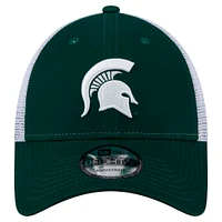 Casquette ajustable verte Michigan State Spartans Trucker 9FORTY de New Era pour homme