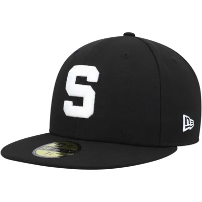 Michigan State Spartans New Era Black & White 59FIFTY Fitted Hat