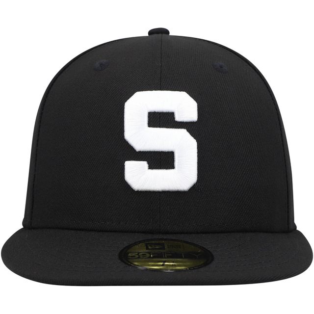 Casquette ajustée 59FIFTY noire et blanche Michigan State Spartans New Era pour hommes