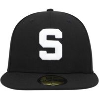 Men's New Era Michigan State Spartans Black & White 59FIFTY Fitted Hat