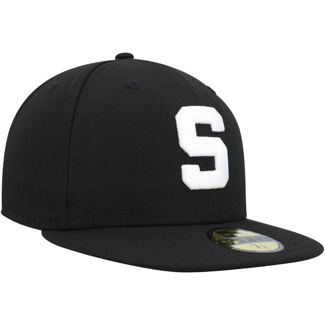 Casquette ajustée 59FIFTY noire et blanche Michigan State Spartans New Era pour hommes