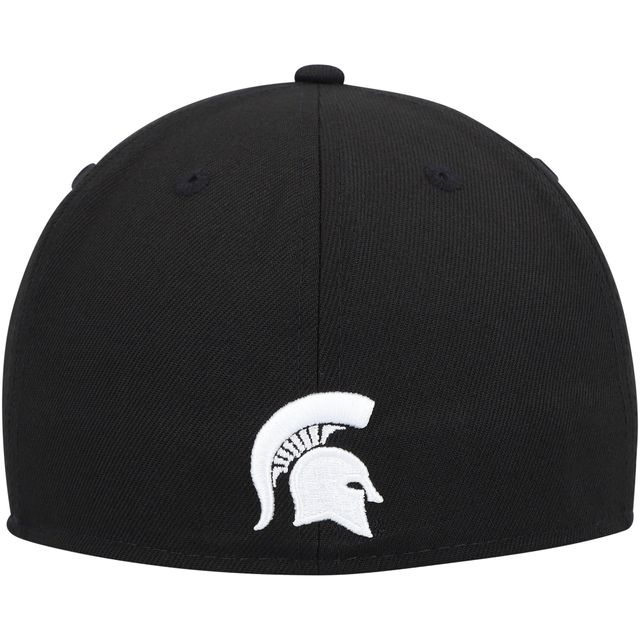 Casquette ajustée 59FIFTY noire et blanche Michigan State Spartans New Era pour hommes