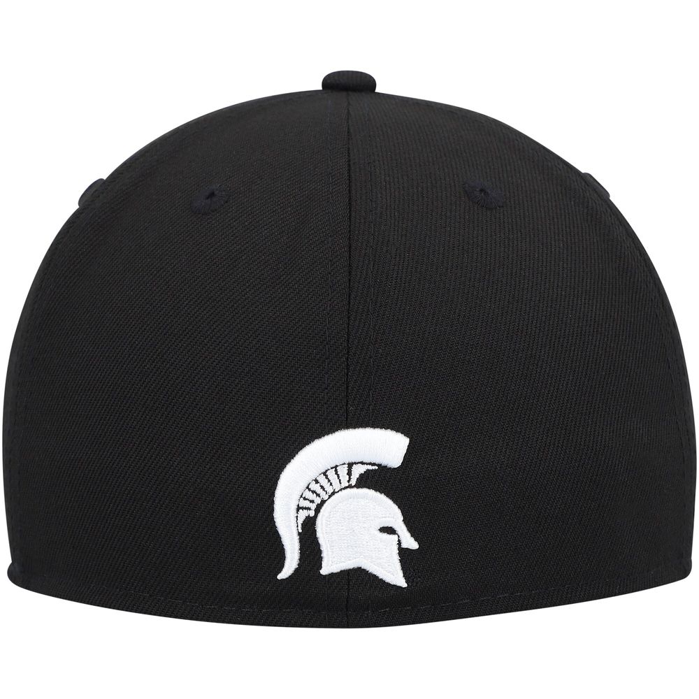 Men's New Era Michigan State Spartans Black & White 59FIFTY Fitted Hat