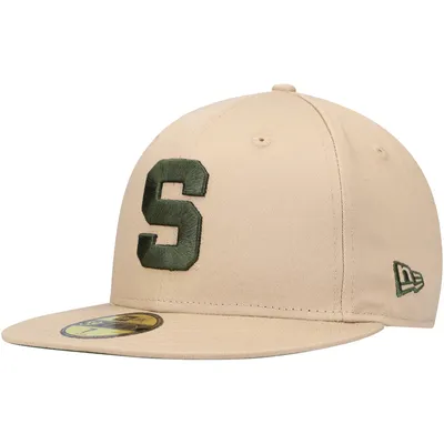 Michigan State Spartans New Era Camel & Rifle 59FIFTY Fitted Hat - Tan