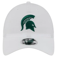 Casquette ajustable New Era blanche Michigan State Spartans Active Ripstop 9TWENTY pour homme