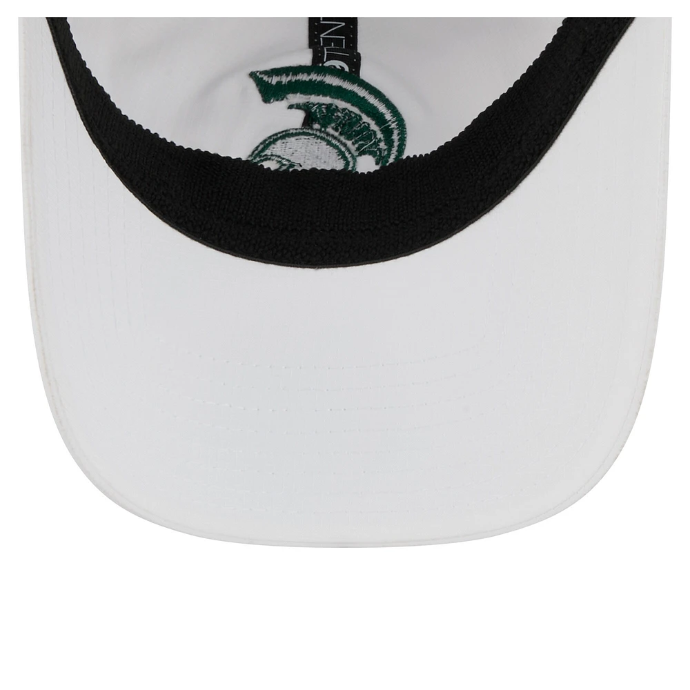 Casquette ajustable New Era blanche Michigan State Spartans Active Ripstop 9TWENTY pour homme