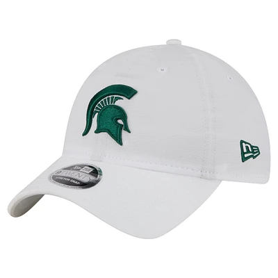 Casquette ajustable New Era blanche Michigan State Spartans Active Ripstop 9TWENTY pour homme