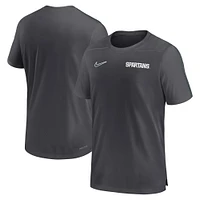 Men's Nike Anthracite Michigan State Spartans 2024 Sideline Coach Performance Top