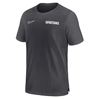 Men's Nike Anthracite Michigan State Spartans 2024 Sideline Coach Performance Top