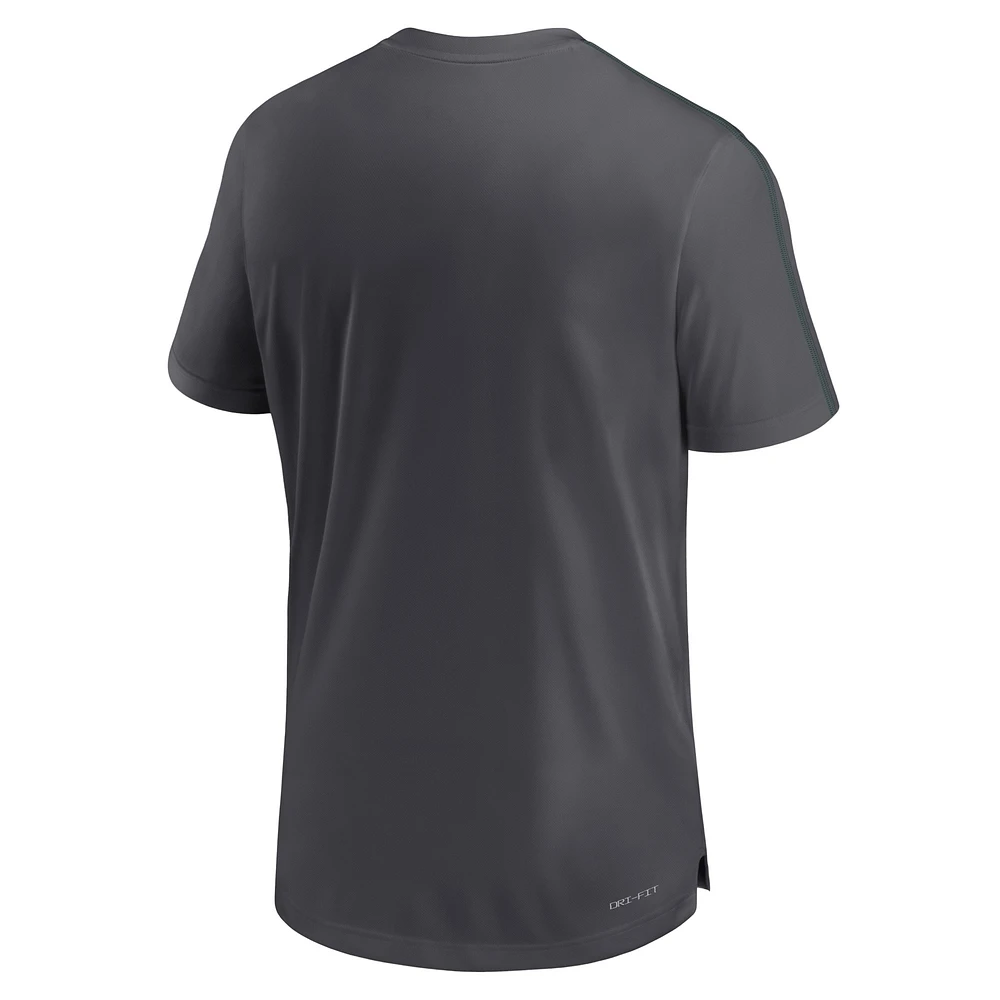 Men's Nike Anthracite Michigan State Spartans 2024 Sideline Coach Performance Top