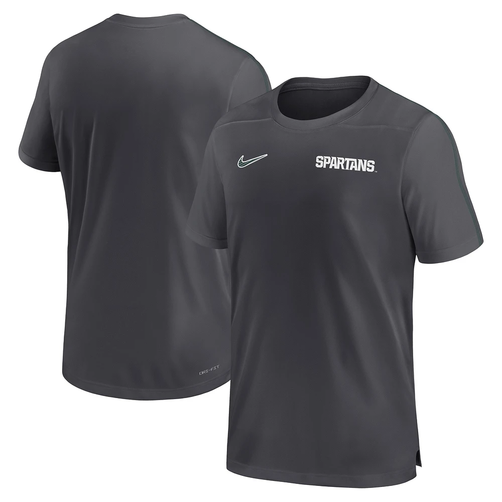 Haut de performance Nike State Spartans 2024 Sideline Coach pour homme, anthracite,