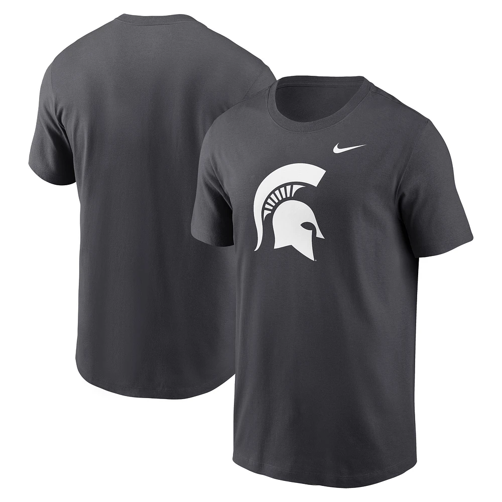 T-shirt Nike Anthracite Michigan State Spartans Primetime Evergreen Logo pour homme