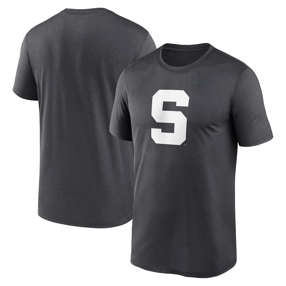 T-shirt avec logo alternatif Nike Michigan State Spartans Primetime Legend pour homme, anthracite